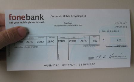 Fonebank Cheque