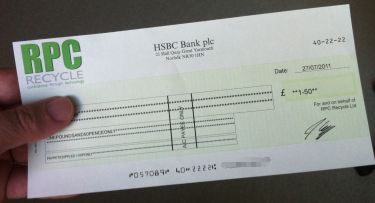 Cheque in from RPC Mobile